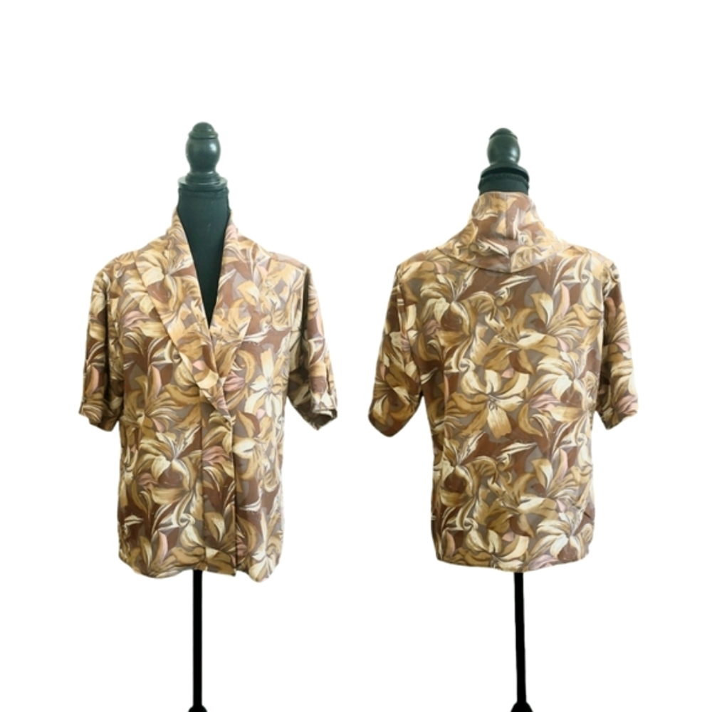 #Vintage Erena Silky Floral Blouse